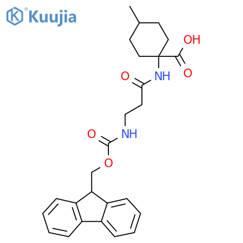 1-3-({(9H-fluoren-9-yl)methoxycarbonyl}amino)propanamido-4-methylcyclohexane-1-carboxylic acid structure