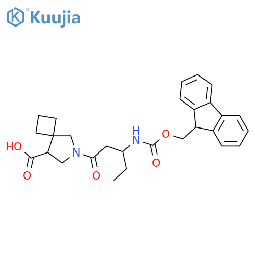 6-3-({(9H-fluoren-9-yl)methoxycarbonyl}amino)pentanoyl-6-azaspiro3.4octane-8-carboxylic acid structure