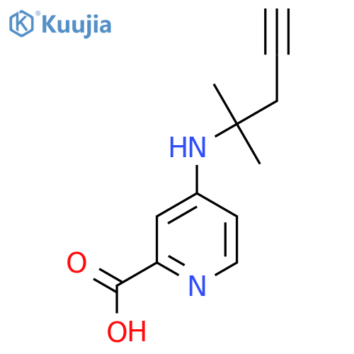 4-(2-methylpent-4-yn-2-yl)aminopyridine-2-carboxylic acid structure
