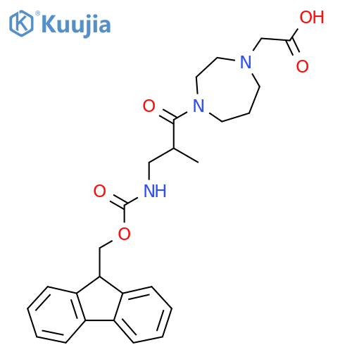 2-{4-3-({(9H-fluoren-9-yl)methoxycarbonyl}amino)-2-methylpropanoyl-1,4-diazepan-1-yl}acetic acid structure