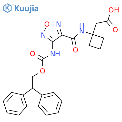 2-{1-4-({(9H-fluoren-9-yl)methoxycarbonyl}amino)-1,2,5-oxadiazole-3-amidocyclobutyl}acetic acid structure