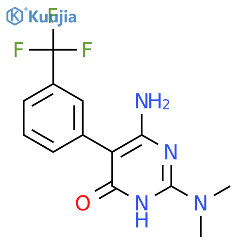 6-Amino-2-(dimethylamino)-5-[3-(trifluoromethyl)phenyl]-3,4-dihydropyrimidin-4-one structure