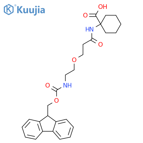 1-{3-2-({(9H-fluoren-9-yl)methoxycarbonyl}amino)ethoxypropanamido}cyclohexane-1-carboxylic acid structure