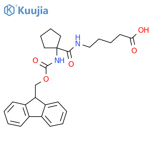 5-{1-({(9H-fluoren-9-yl)methoxycarbonyl}amino)cyclopentylformamido}pentanoic acid structure