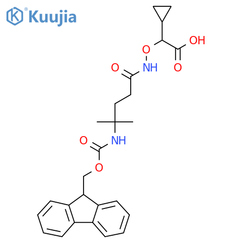 2-cyclopropyl-2-{4-({(9H-fluoren-9-yl)methoxycarbonyl}amino)-4-methylpentanamidooxy}acetic acid structure