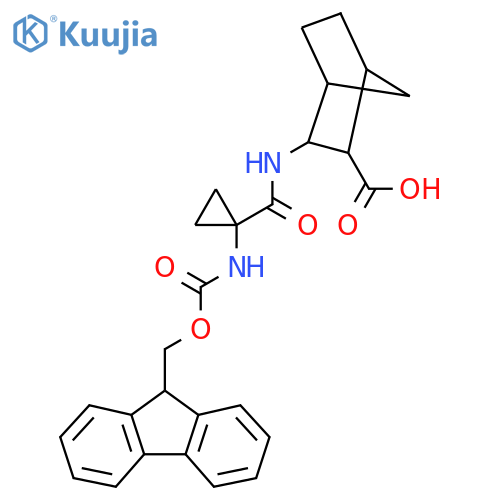 3-1-({(9H-fluoren-9-yl)methoxycarbonyl}amino)cyclopropaneamidobicyclo2.2.1heptane-2-carboxylic acid structure