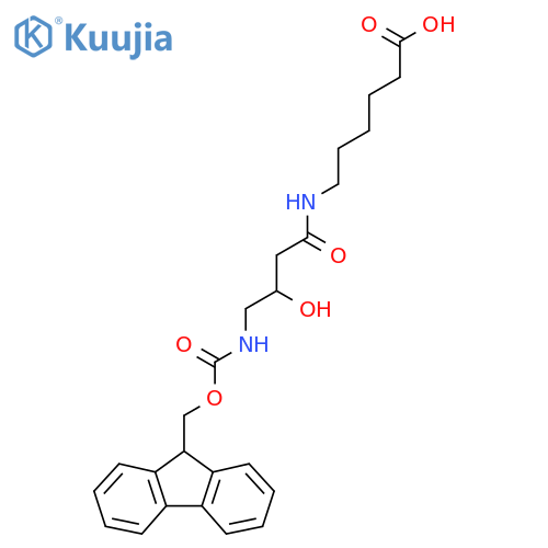 6-4-({(9H-fluoren-9-yl)methoxycarbonyl}amino)-3-hydroxybutanamidohexanoic acid structure