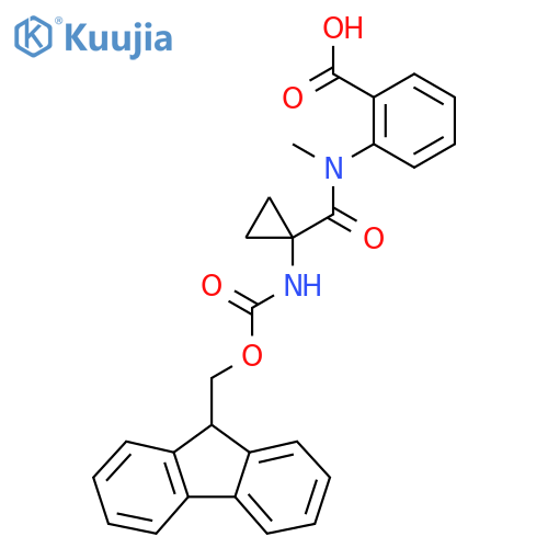 2-N-methyl1-({(9H-fluoren-9-yl)methoxycarbonyl}amino)cyclopropaneamidobenzoic acid structure