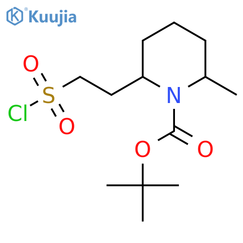 tert-butyl 2-2-(chlorosulfonyl)ethyl-6-methylpiperidine-1-carboxylate structure