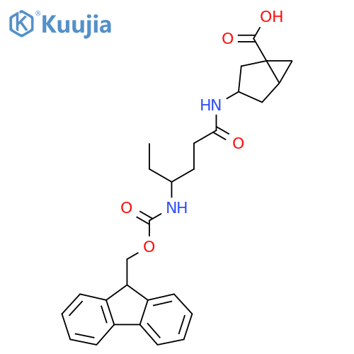 3-4-({(9H-fluoren-9-yl)methoxycarbonyl}amino)hexanamidobicyclo3.1.0hexane-1-carboxylic acid structure