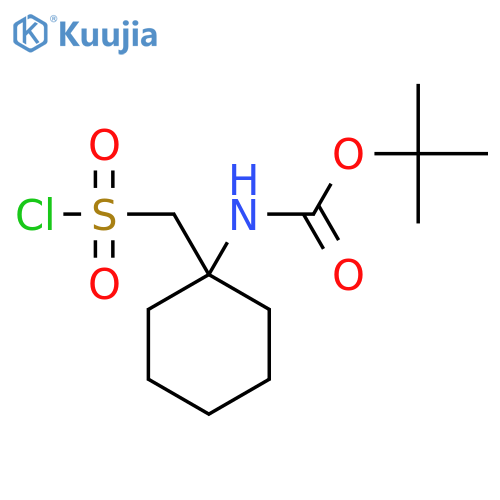 tert-butyl N-{1-(chlorosulfonyl)methylcyclohexyl}carbamate structure