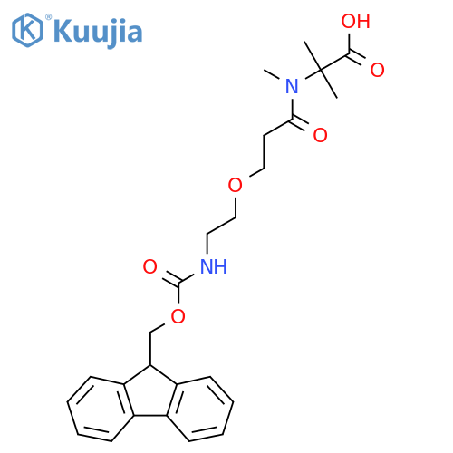 2-{3-2-({(9H-fluoren-9-yl)methoxycarbonyl}amino)ethoxy-N-methylpropanamido}-2-methylpropanoic acid structure