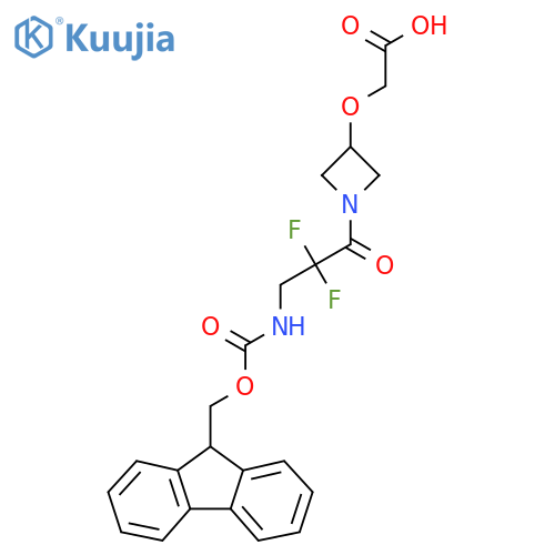 2-({1-3-({(9H-fluoren-9-yl)methoxycarbonyl}amino)-2,2-difluoropropanoylazetidin-3-yl}oxy)acetic acid structure