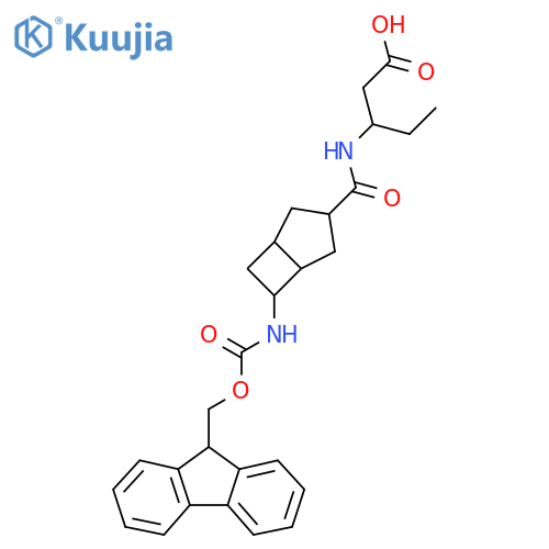 3-{6-({(9H-fluoren-9-yl)methoxycarbonyl}amino)bicyclo3.2.0heptan-3-ylformamido}pentanoic acid structure