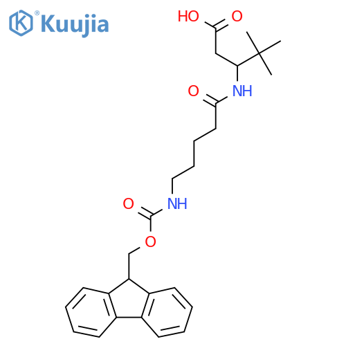 3-5-({(9H-fluoren-9-yl)methoxycarbonyl}amino)pentanamido-4,4-dimethylpentanoic acid structure
