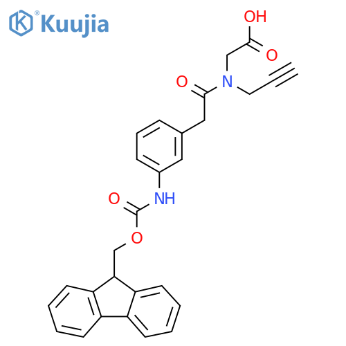 2-{2-3-({(9H-fluoren-9-yl)methoxycarbonyl}amino)phenyl-N-(prop-2-yn-1-yl)acetamido}acetic acid structure