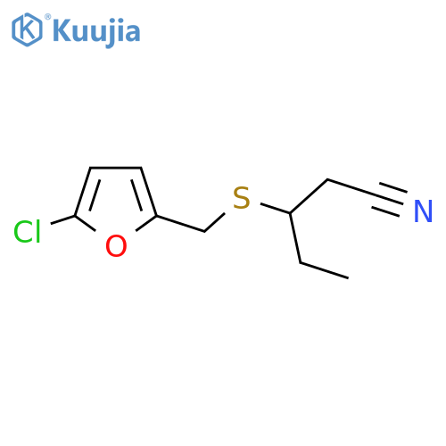 3-{(5-chlorofuran-2-yl)methylsulfanyl}pentanenitrile structure