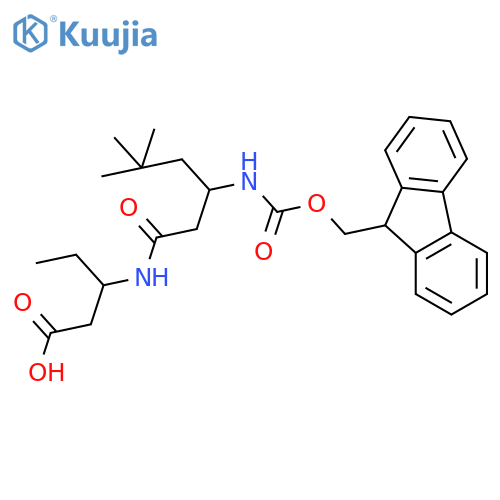 3-3-({(9H-fluoren-9-yl)methoxycarbonyl}amino)-5,5-dimethylhexanamidopentanoic acid structure