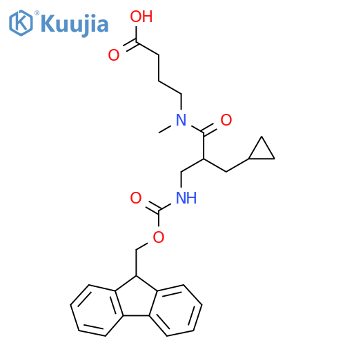 4-2-(cyclopropylmethyl)-3-({(9H-fluoren-9-yl)methoxycarbonyl}amino)-N-methylpropanamidobutanoic acid structure