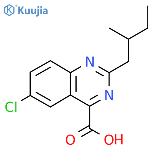6-chloro-2-(2-methylbutyl)quinazoline-4-carboxylic acid structure