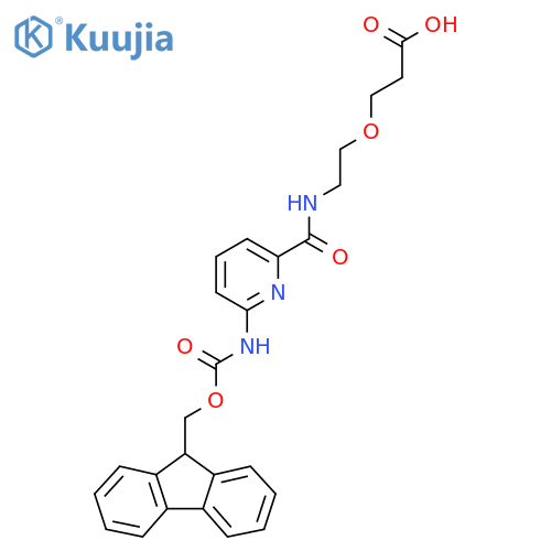 3-(2-{6-({(9H-fluoren-9-yl)methoxycarbonyl}amino)pyridin-2-ylformamido}ethoxy)propanoic acid structure