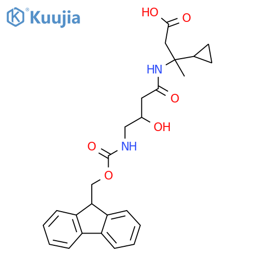 3-cyclopropyl-3-4-({(9H-fluoren-9-yl)methoxycarbonyl}amino)-3-hydroxybutanamidobutanoic acid structure