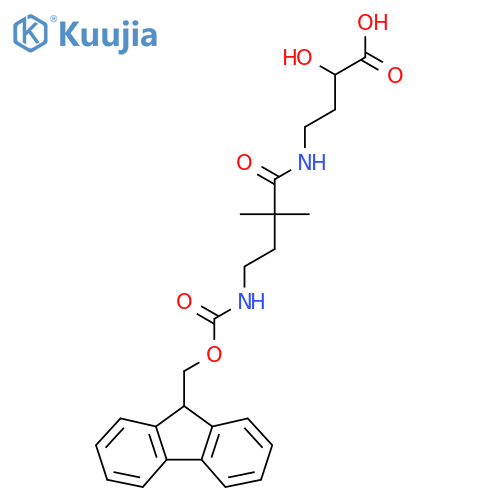 4-4-({(9H-fluoren-9-yl)methoxycarbonyl}amino)-2,2-dimethylbutanamido-2-hydroxybutanoic acid structure