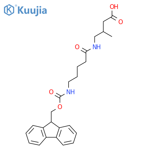 4-5-({(9H-fluoren-9-yl)methoxycarbonyl}amino)pentanamido-3-methylbutanoic acid structure