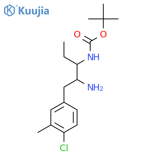 tert-butyl N-2-amino-1-(4-chloro-3-methylphenyl)pentan-3-ylcarbamate structure