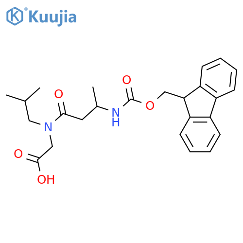 2-3-({(9H-fluoren-9-yl)methoxycarbonyl}amino)-N-(2-methylpropyl)butanamidoacetic acid structure