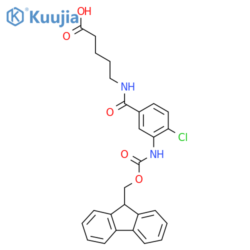 5-{4-chloro-3-({(9H-fluoren-9-yl)methoxycarbonyl}amino)phenylformamido}pentanoic acid structure