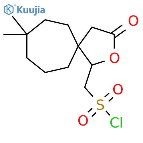 {8,8-dimethyl-3-oxo-2-oxaspiro4.6undecan-1-yl}methanesulfonyl chloride structure