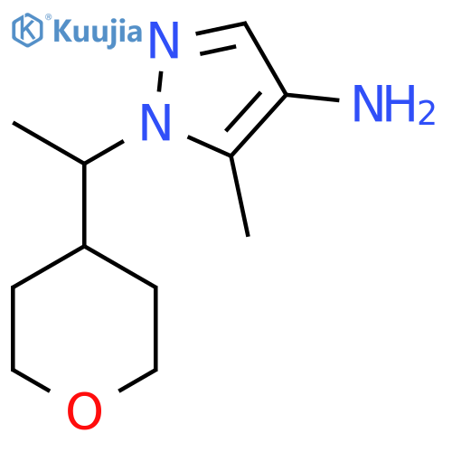 5-methyl-1-1-(oxan-4-yl)ethyl-1H-pyrazol-4-amine structure