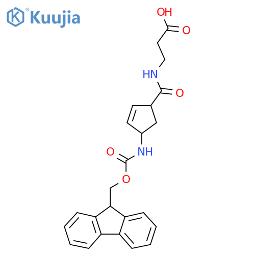 3-{4-({(9H-fluoren-9-yl)methoxycarbonyl}amino)cyclopent-2-en-1-ylformamido}propanoic acid structure