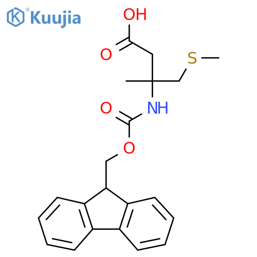 3-({(9H-fluoren-9-yl)methoxycarbonyl}amino)-3-methyl-4-(methylsulfanyl)butanoic acid structure