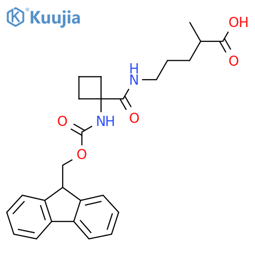 5-{1-({(9H-fluoren-9-yl)methoxycarbonyl}amino)cyclobutylformamido}-2-methylpentanoic acid structure