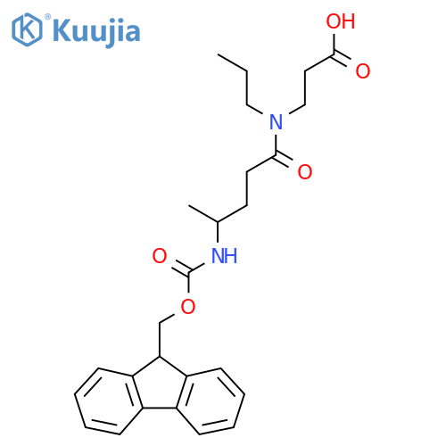 3-4-({(9H-fluoren-9-yl)methoxycarbonyl}amino)-N-propylpentanamidopropanoic acid structure