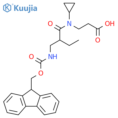 3-{N-cyclopropyl-2-({(9H-fluoren-9-yl)methoxycarbonyl}amino)methylbutanamido}propanoic acid structure