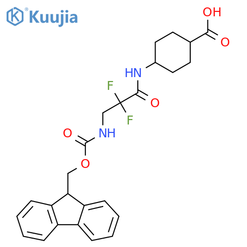 4-3-({(9H-fluoren-9-yl)methoxycarbonyl}amino)-2,2-difluoropropanamidocyclohexane-1-carboxylic acid structure