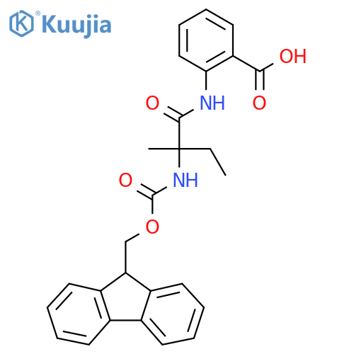 2-2-({(9H-fluoren-9-yl)methoxycarbonyl}amino)-2-methylbutanamidobenzoic acid structure