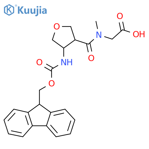 2-{1-4-({(9H-fluoren-9-yl)methoxycarbonyl}amino)oxolan-3-yl-N-methylformamido}acetic acid structure