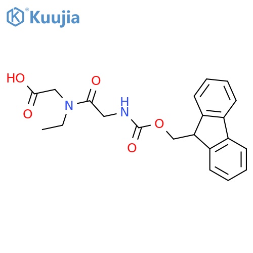 2-N-ethyl-2-({(9H-fluoren-9-yl)methoxycarbonyl}amino)acetamidoacetic acid structure