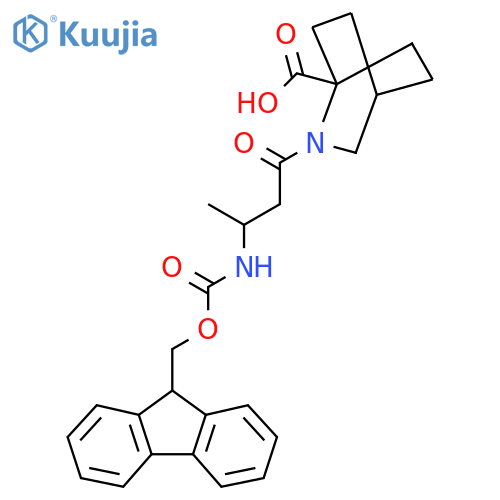 2-3-({(9H-fluoren-9-yl)methoxycarbonyl}amino)butanoyl-2-azabicyclo2.2.2octane-1-carboxylic acid structure