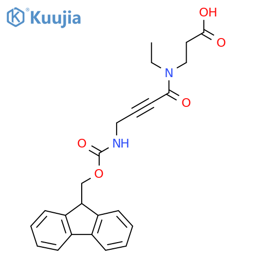 3-N-ethyl-4-({(9H-fluoren-9-yl)methoxycarbonyl}amino)but-2-ynamidopropanoic acid structure
