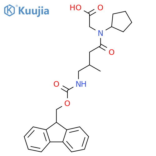 2-[N-cyclopentyl-4-({[(9H-fluoren-9-yl)methoxy]carbonyl}amino)-3-methylbutanamido]acetic acid structure