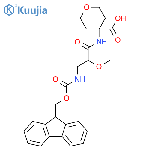 4-3-({(9H-fluoren-9-yl)methoxycarbonyl}amino)-2-methoxypropanamidooxane-4-carboxylic acid structure