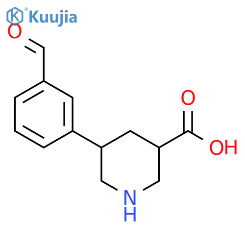 5-(3-formylphenyl)piperidine-3-carboxylic acid structure
