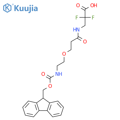 3-{3-2-({(9H-fluoren-9-yl)methoxycarbonyl}amino)ethoxypropanamido}-2,2-difluoropropanoic acid structure