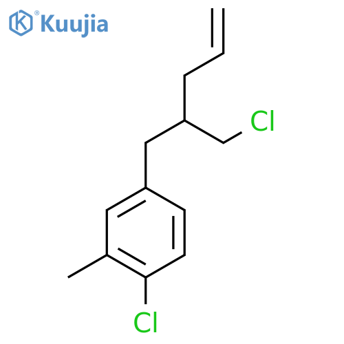 1-chloro-4-2-(chloromethyl)pent-4-en-1-yl-2-methylbenzene structure