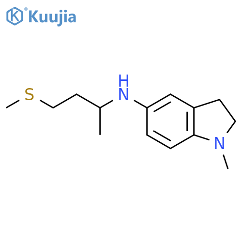 1-methyl-N-4-(methylsulfanyl)butan-2-yl-2,3-dihydro-1H-indol-5-amine structure